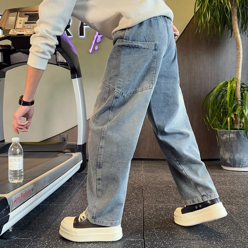 裤子男春秋季男士宽松潮流直筒牛仔裤2025新款痞帅男款百搭休闲裤