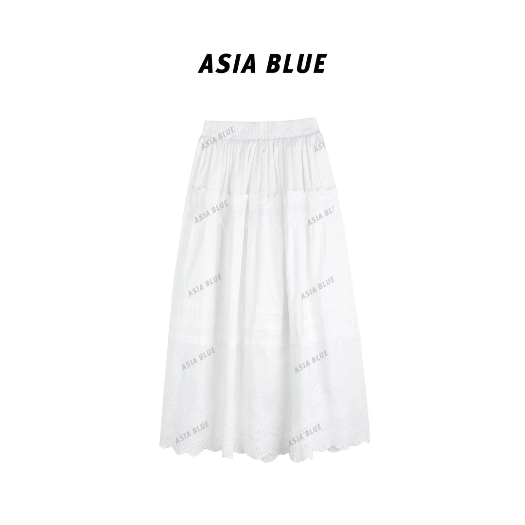 【Together】·  · 2025春百搭蕾丝花边裙带内衬A字半身裙DW-018