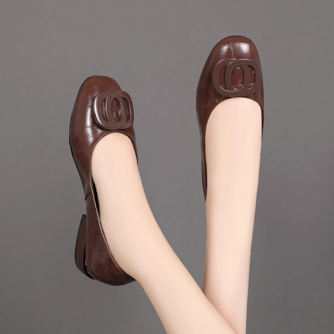 全真皮牛皮小皮鞋女2025年夏季新款舒适软底软面单鞋女低跟女鞋子