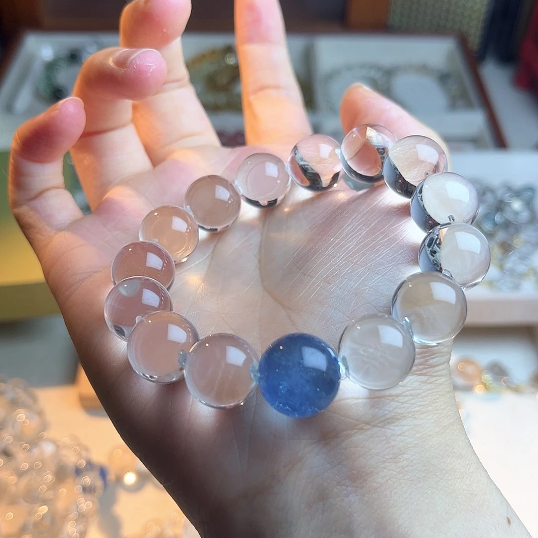 13mm➕圆珠海蓝宝未镶嵌水晶