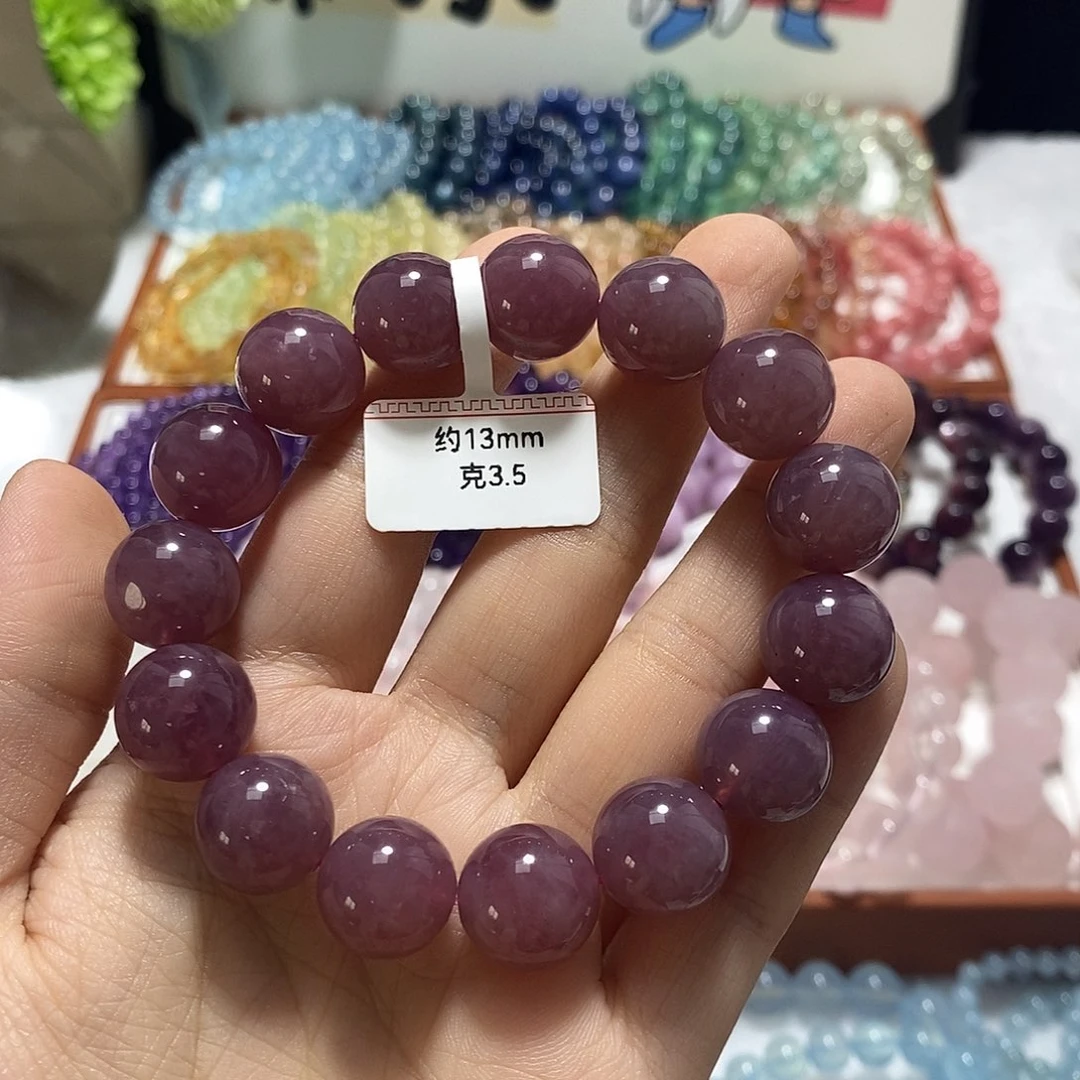 婷***袅水晶手链未镶嵌13mm 紫马粉 拍十条一单