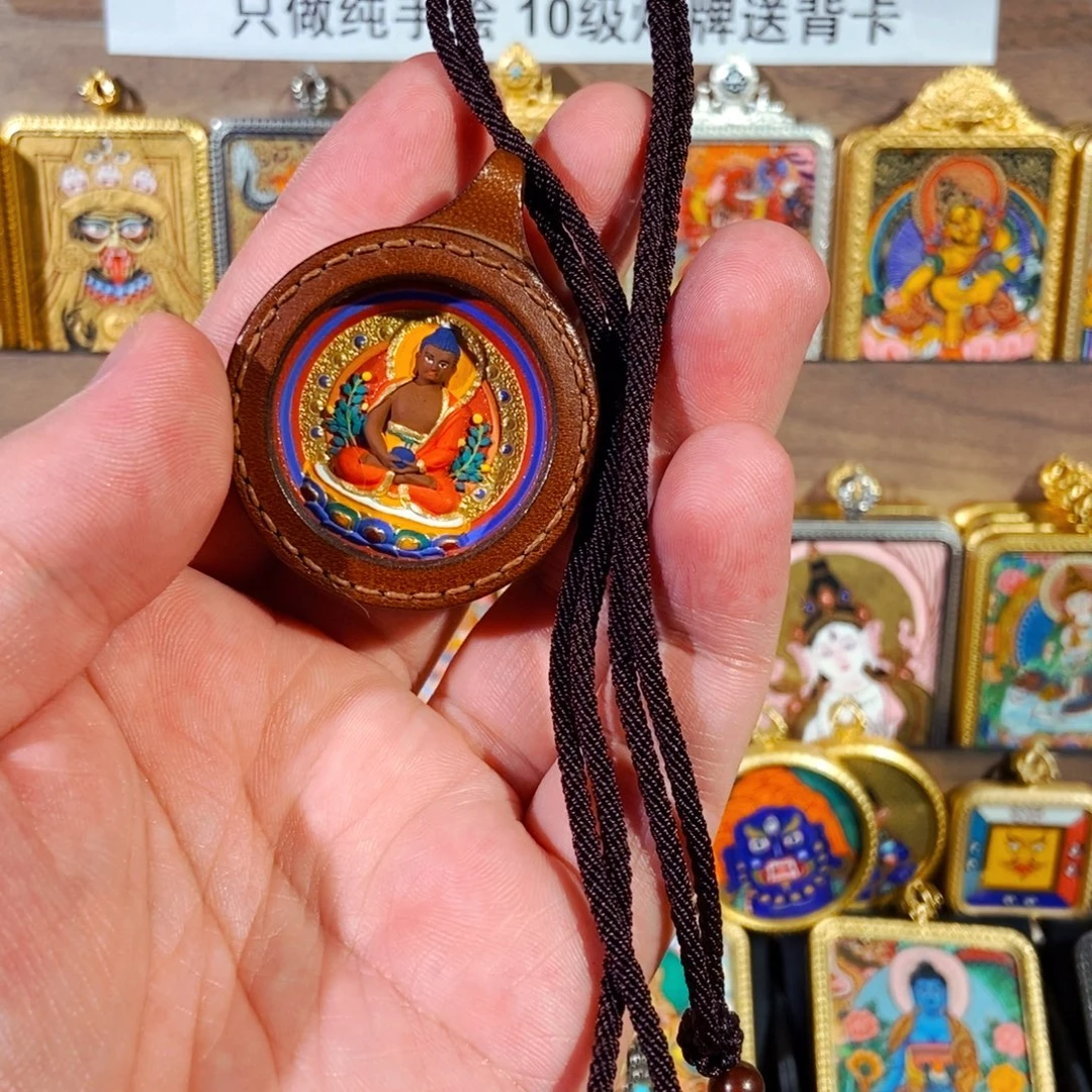 吊坠纯手绘唐卡擦擦阿弥陀佛