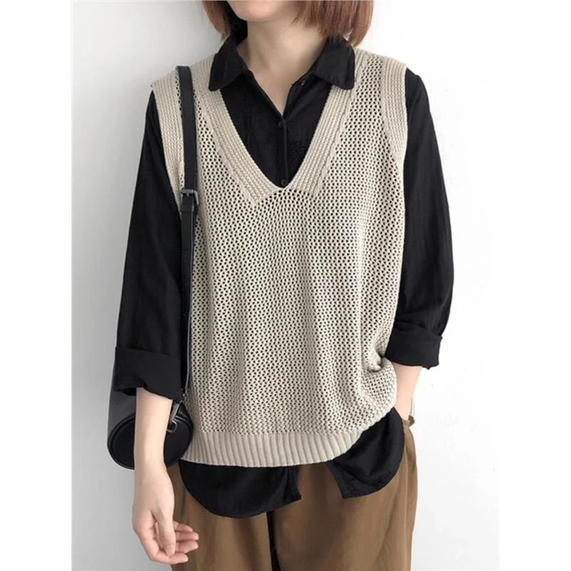 针织马甲女2025新款时尚V领坎肩外穿时髦上衣薄款今年流行马夹女