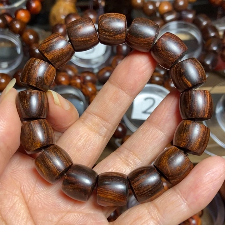 黄花梨/降香黄檀海南老料紫油梨直切桶珠尺寸13+14