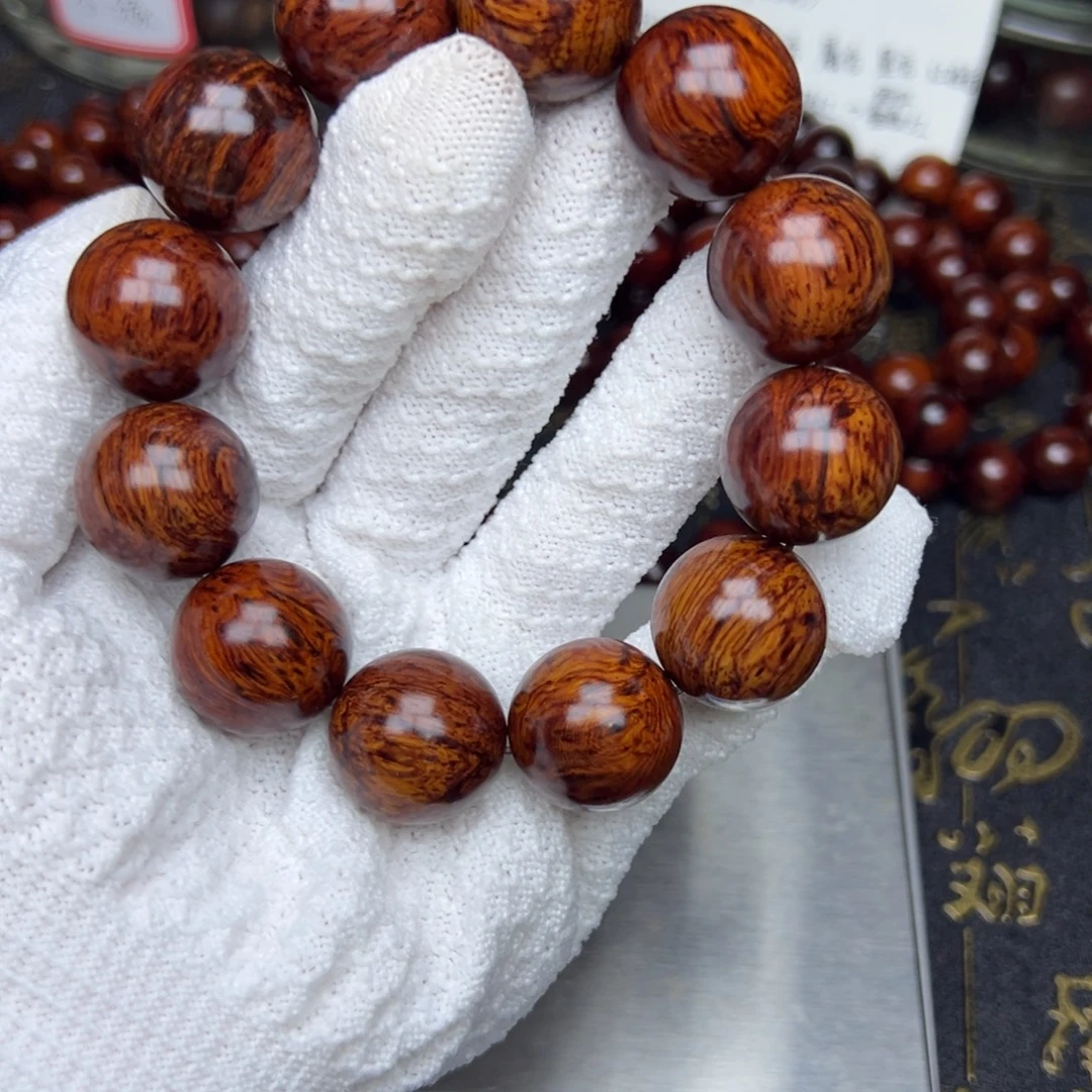 坤***景降真香手串/手链海南红降20黄油芝麻闪电纹满油单圈