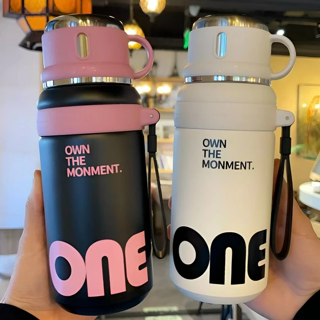 新款高颜值大容量316双饮保温水杯学生校园居家办公户外便携水杯