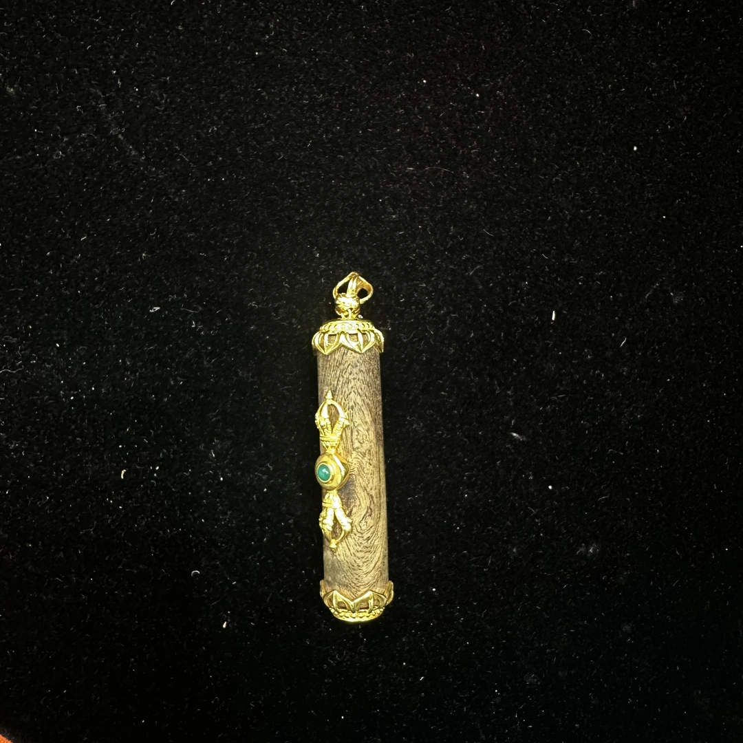 A4521 缅甸密支那沉香黑棋沉水金刚杵 5.7x1.2x1.2cm 10.73g