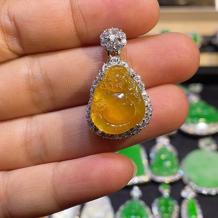 翡翠银S925镶嵌吊坠(不含链)