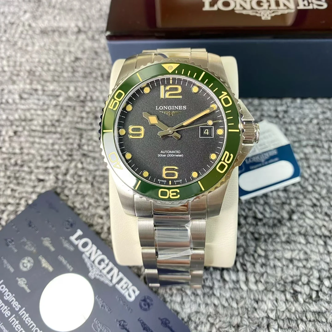 95新 Longines/浪琴 /亚虎/浪琴/康卡斯丛林绿机械男表