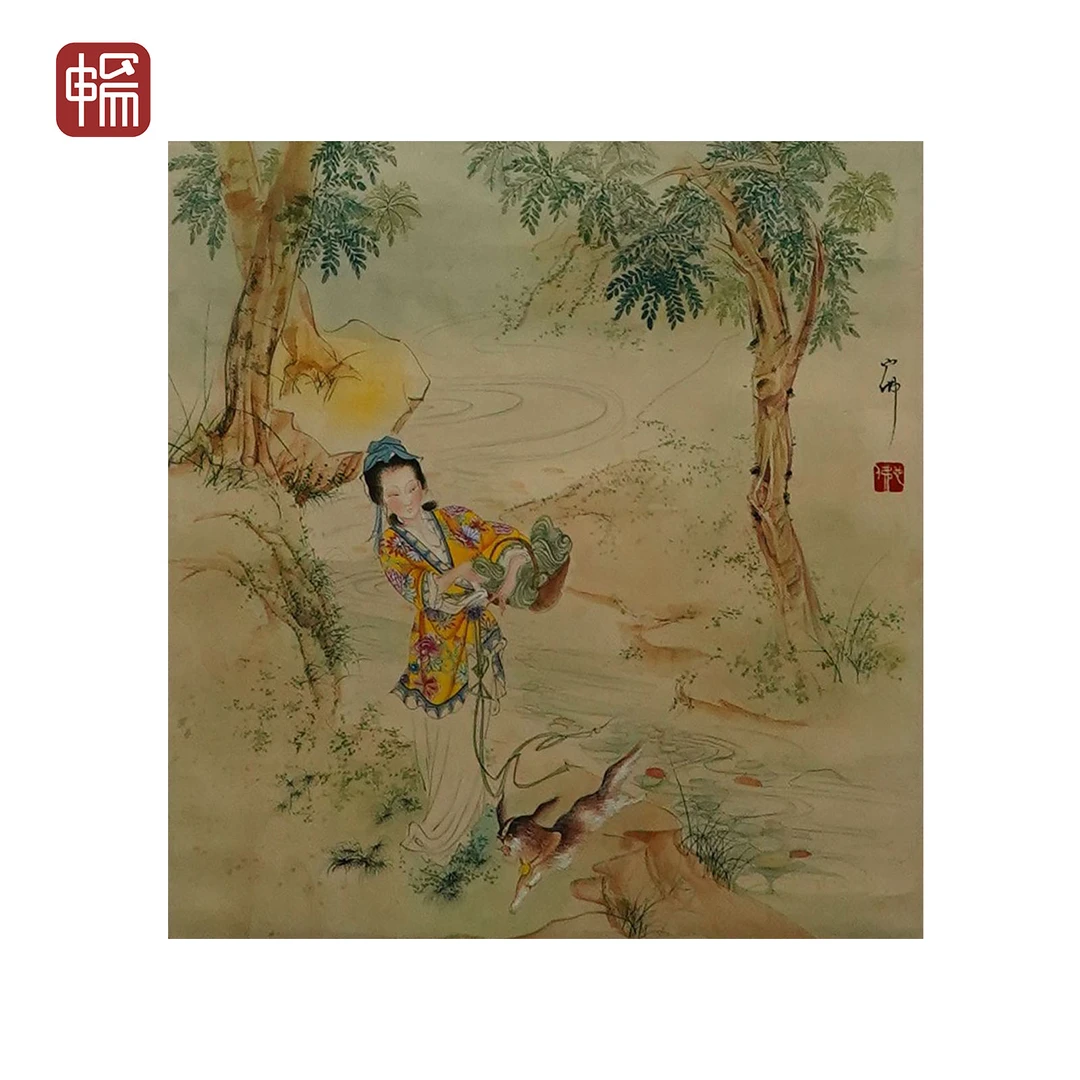 F1322 近现代《人物》胡也佛36*33（1.07）纸本立轴 ZP