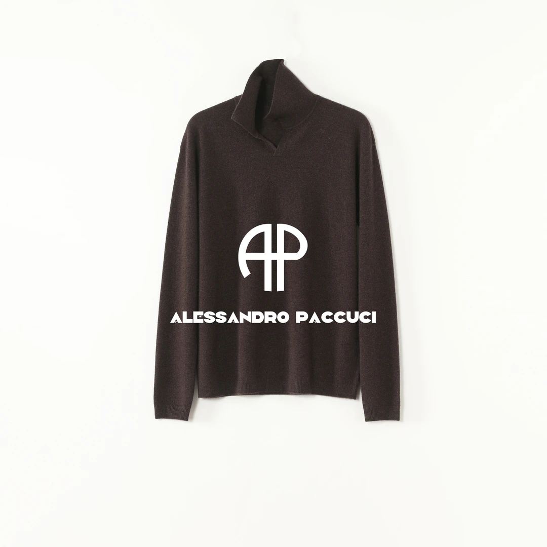 AP洛哥53219ST【糯米卷】100羊绒POLO领宽松两色时尚百搭针织套头衫