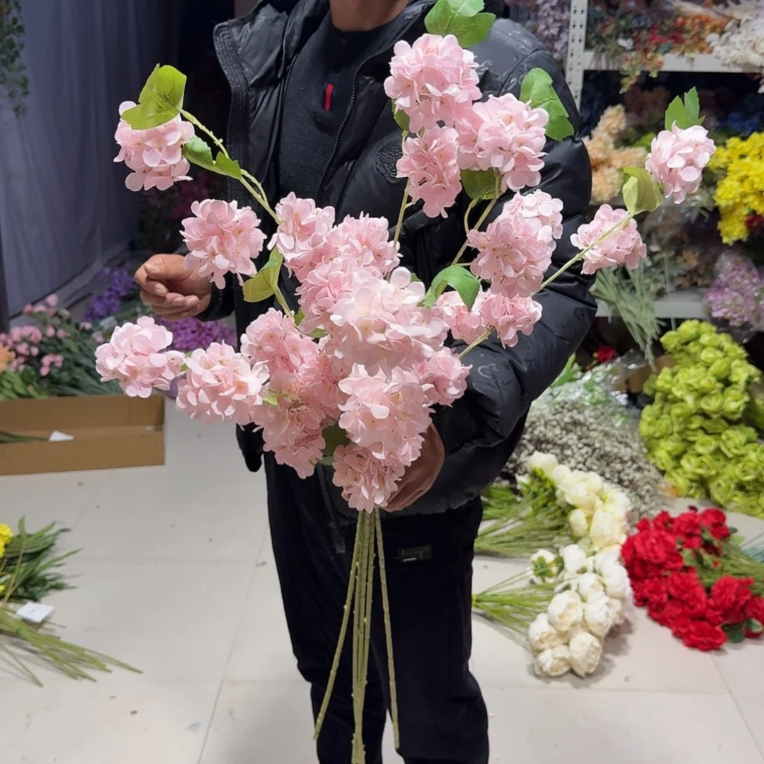 粉色7头木绣球5支装