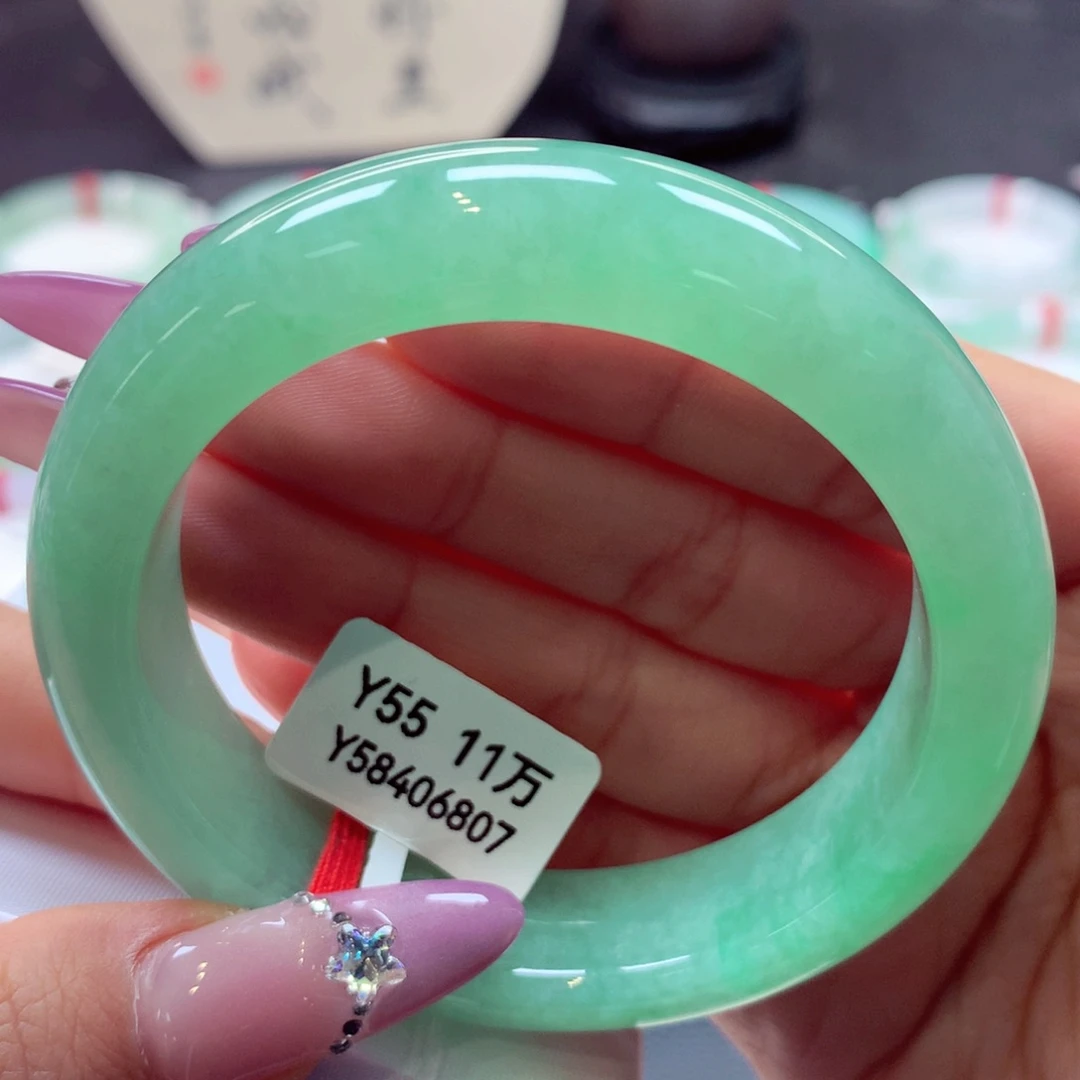 翡翠手镯未镶嵌宽版55号66