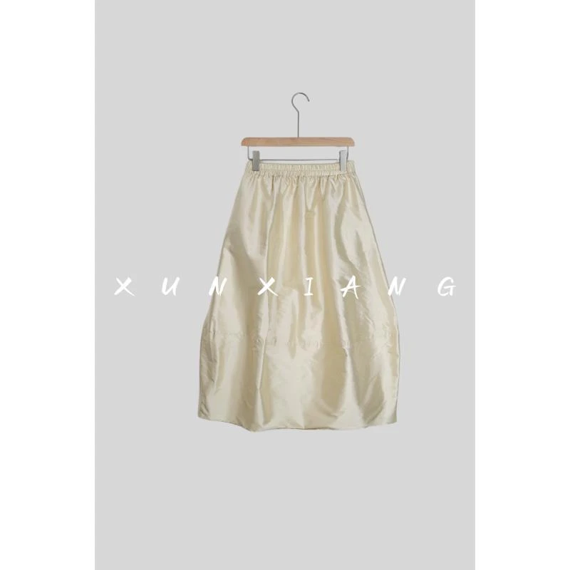 浔象丝绸桑蚕丝双宫花苞裙