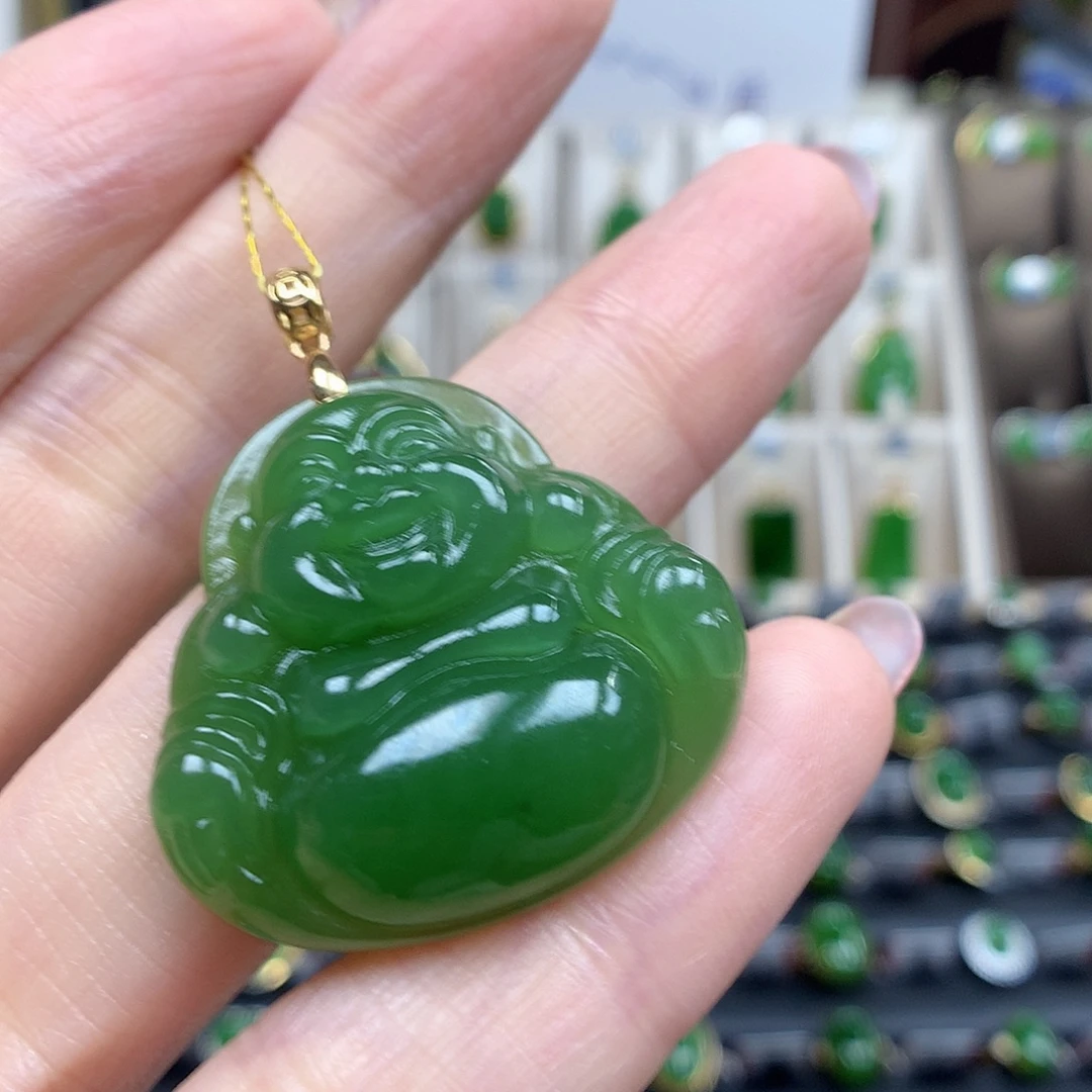 和田玉18K金镶嵌颈饰30