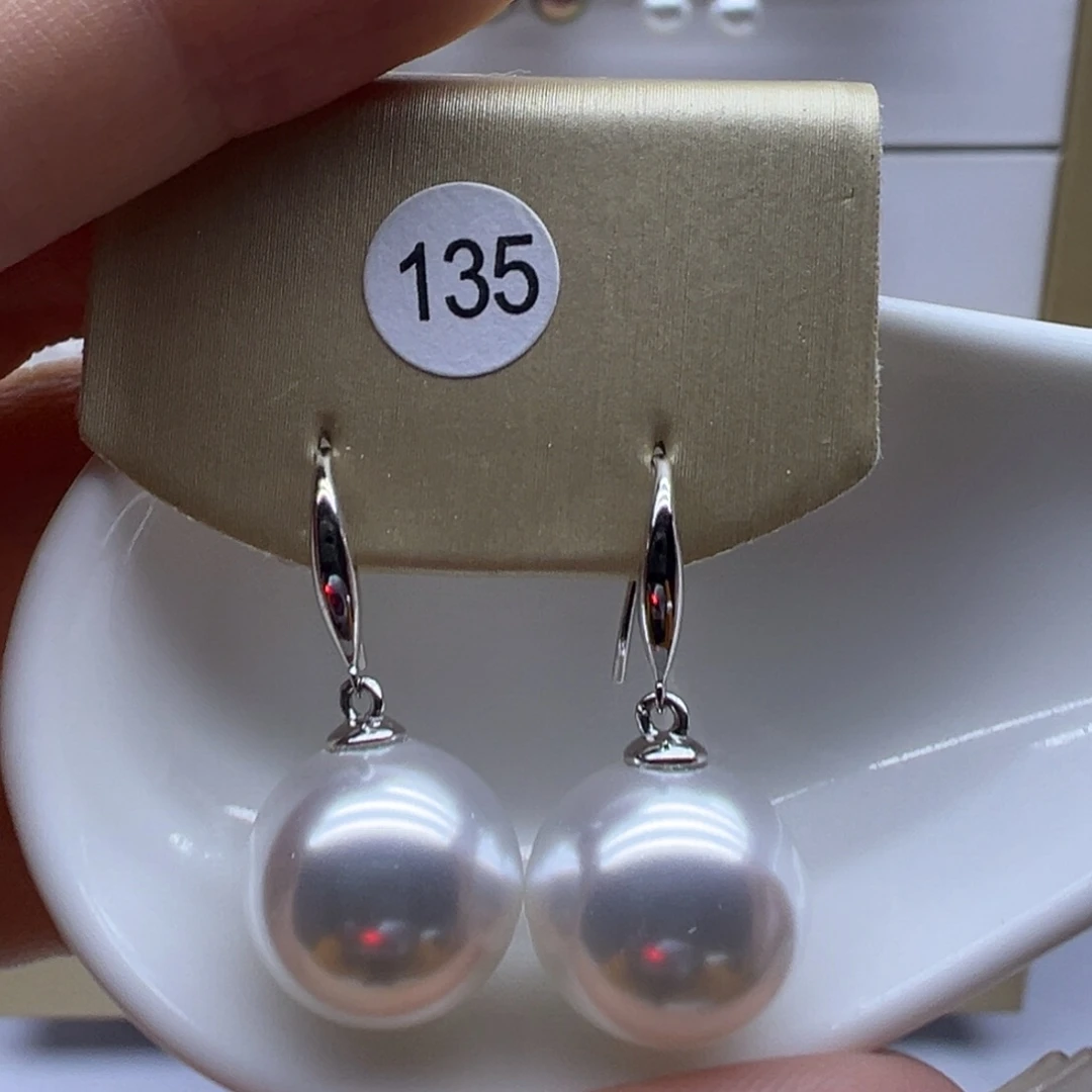 淡水珍珠银S925镶嵌耳饰