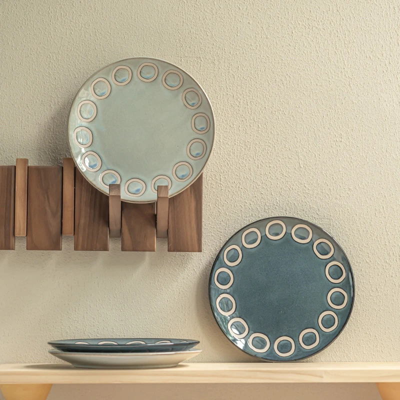 创意圆环陶瓷盘子餐厅西餐摆盘甜品盘意面盘家用餐具菜盘沙拉盘