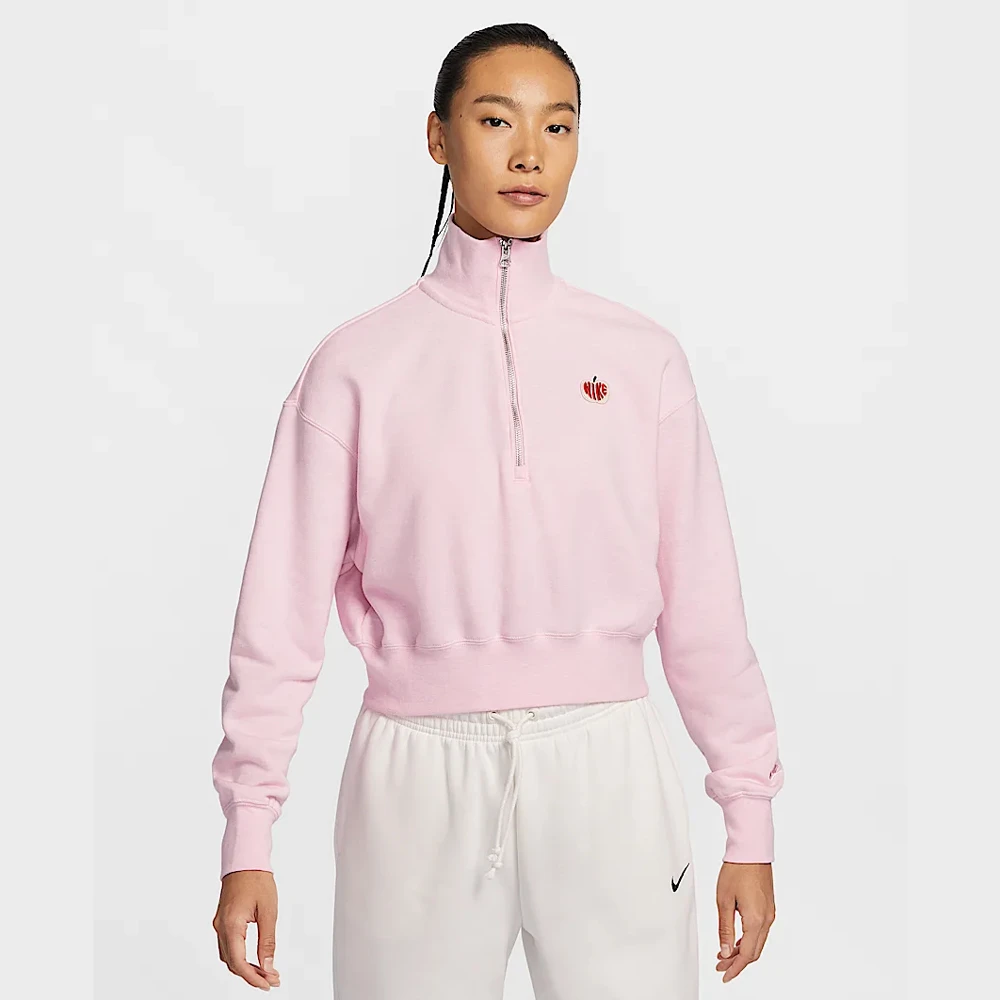 NIKE/耐克女子短款法式毛圈立领宽松百搭运动衫HV8731663
