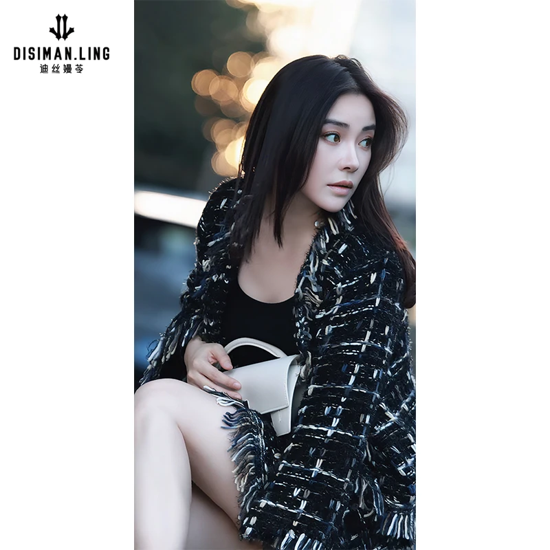 【迪丝嫚苓】晴纶花色套装气质时尚长款秋冬轻奢原创设计师小众优雅
