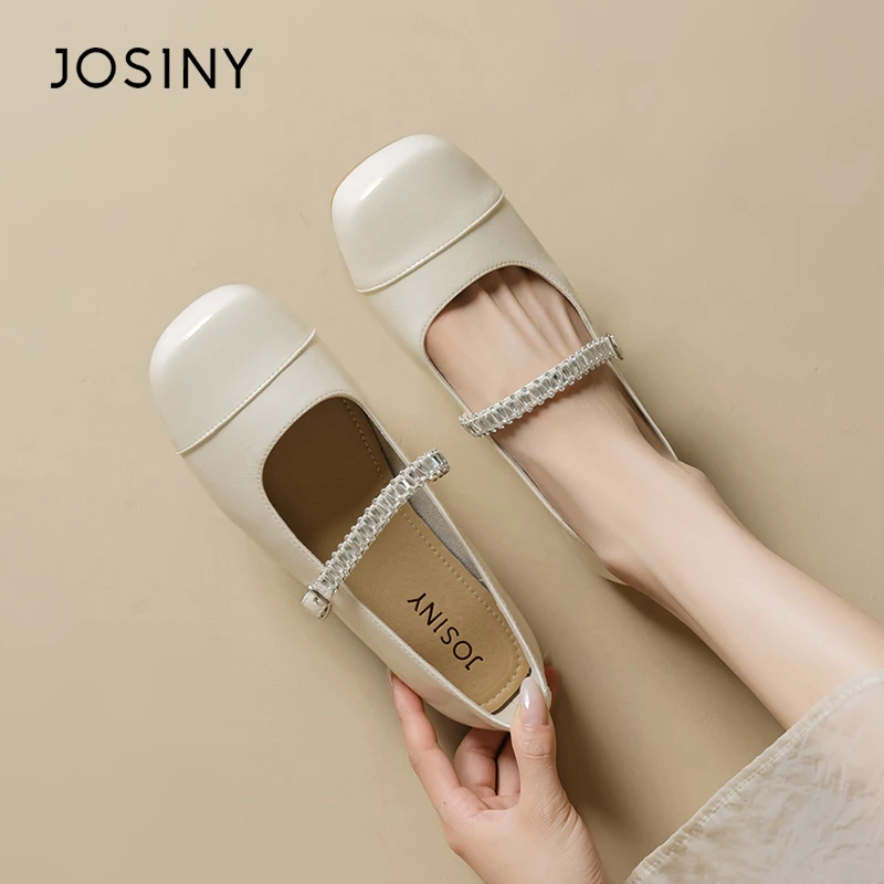 卓诗尼浅口单鞋女2025秋季新款法式水钻温柔配裙子软底玛丽珍女鞋