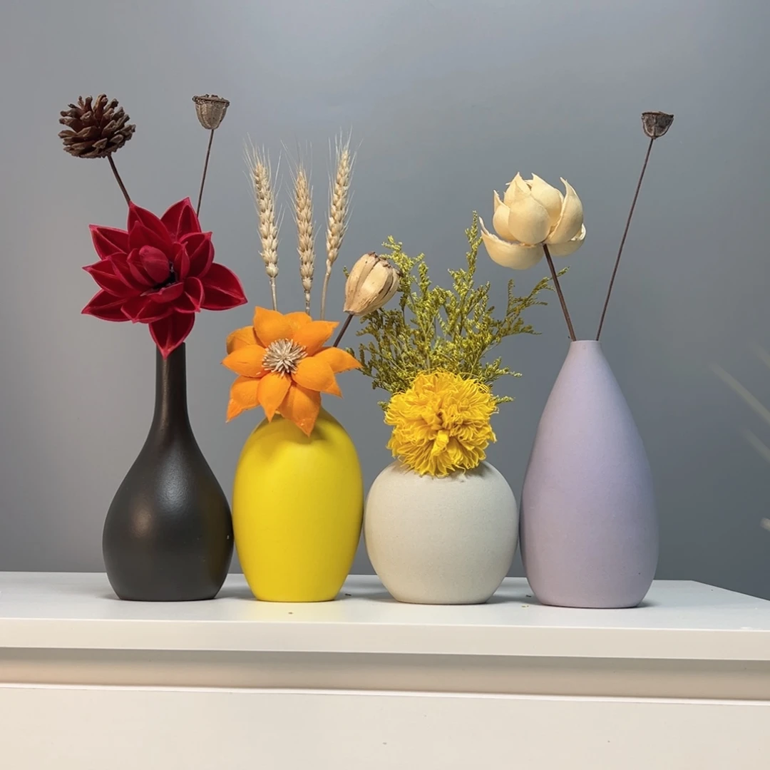 陶瓷花瓶景德镇手作陶瓷花瓶摆件无孔