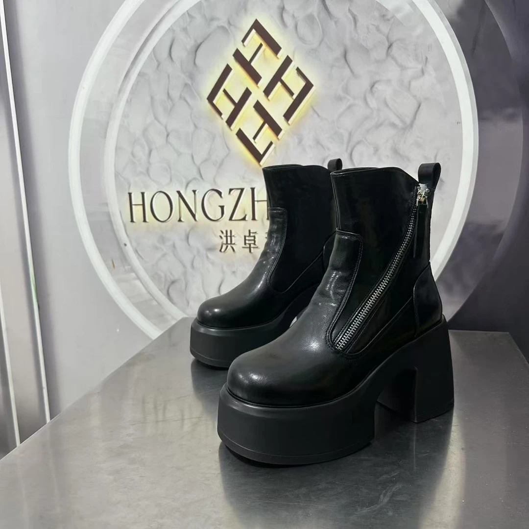 816-40绒里女厚底冬季秋冬马丁靴女鞋圆头女士系带英伦风休闲搭