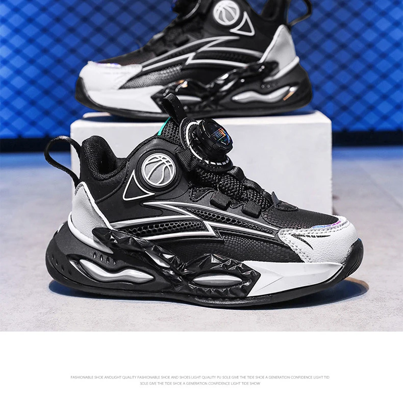 男童旋转扣篮球鞋防滑运动鞋大童学生实战球鞋8356