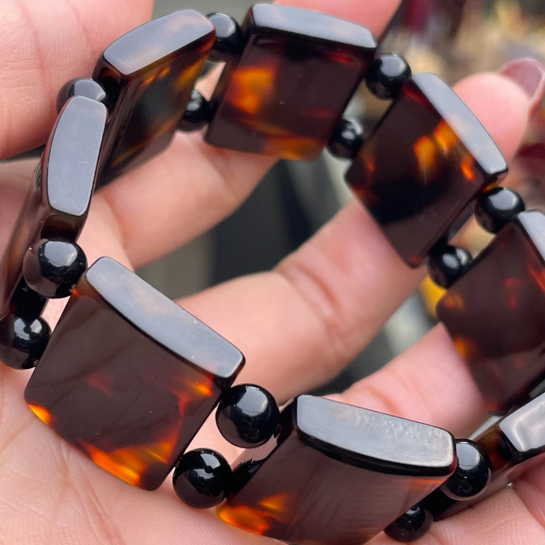 非金属珐琅手链  拼色  花花  手牌