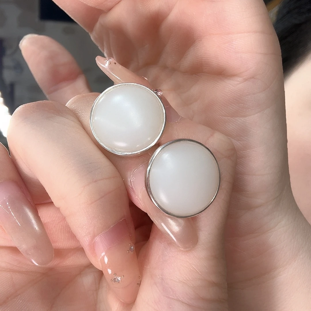 和田玉银S925镶嵌耳饰