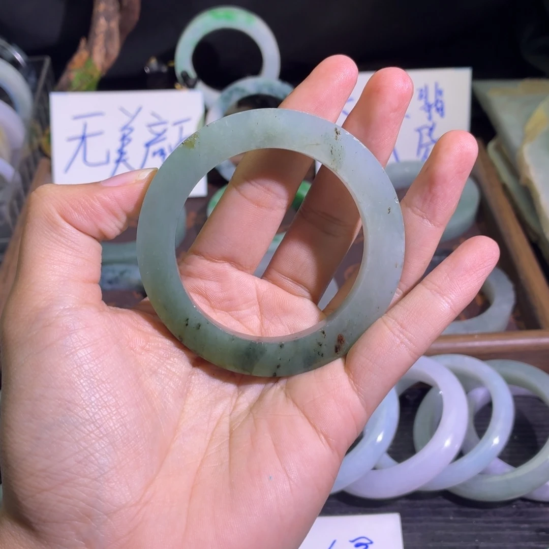 定制翡翠未镶嵌天然纹理随机，追求完美者慎拍