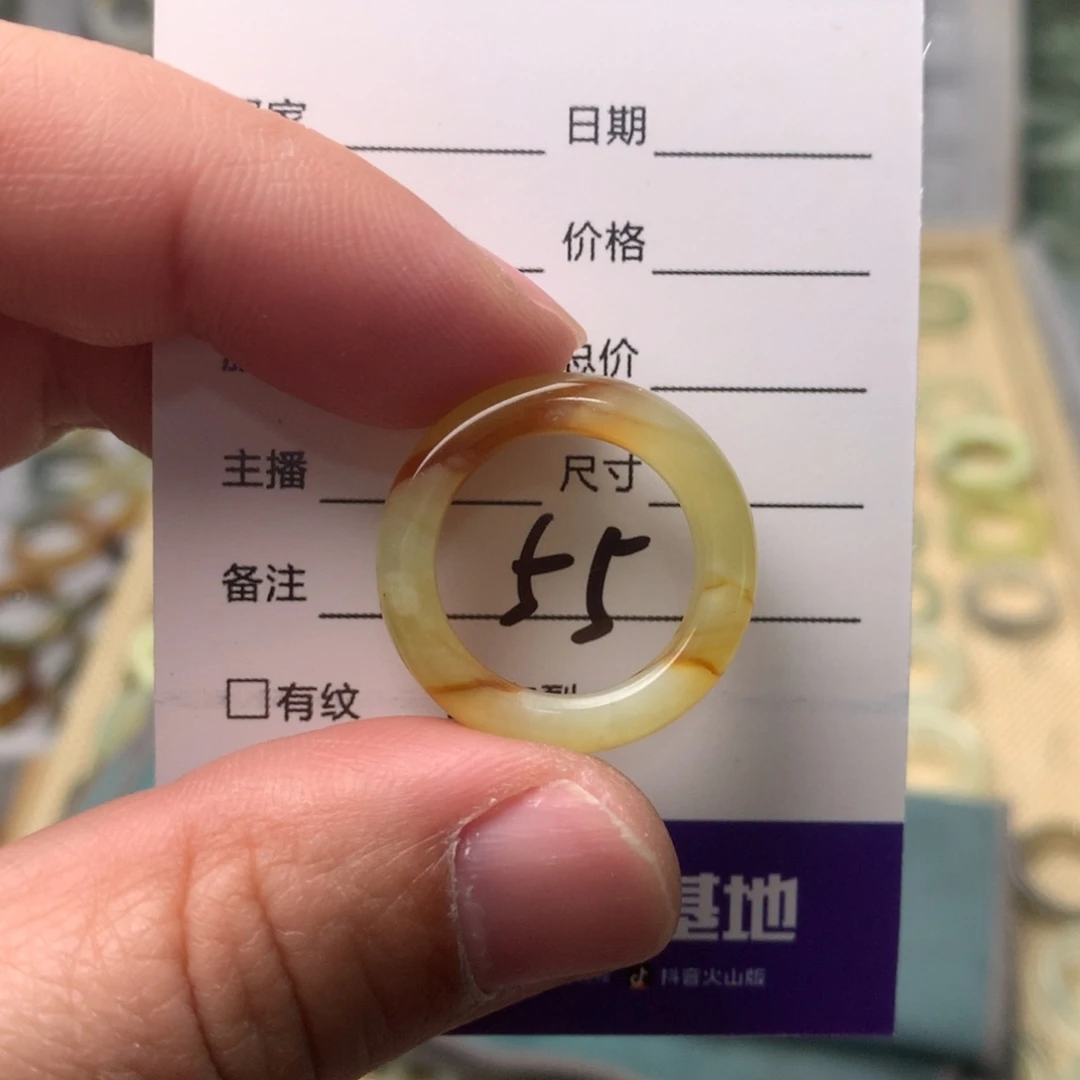 蛇纹石玉戒指未镶嵌俩**妈内径17