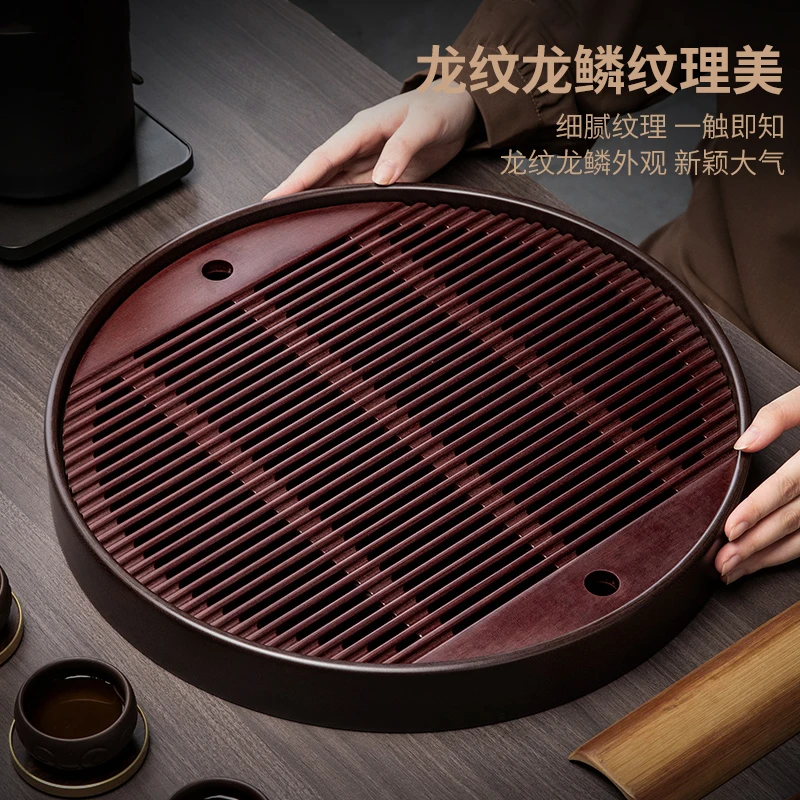 高端新款圆形电木茶盘家用办公室功夫茶具泡茶专用茶台茶托盘茶海