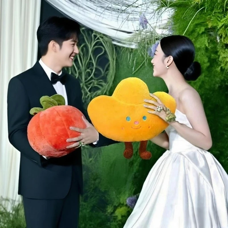 结婚礼金元宝柿子白菜狗毛绒玩具好事发生玩偶婚礼抛手捧花抱枕