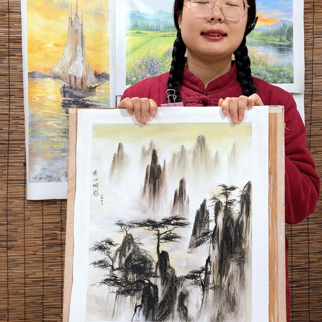 油画恭喜竞拍成功薇爽