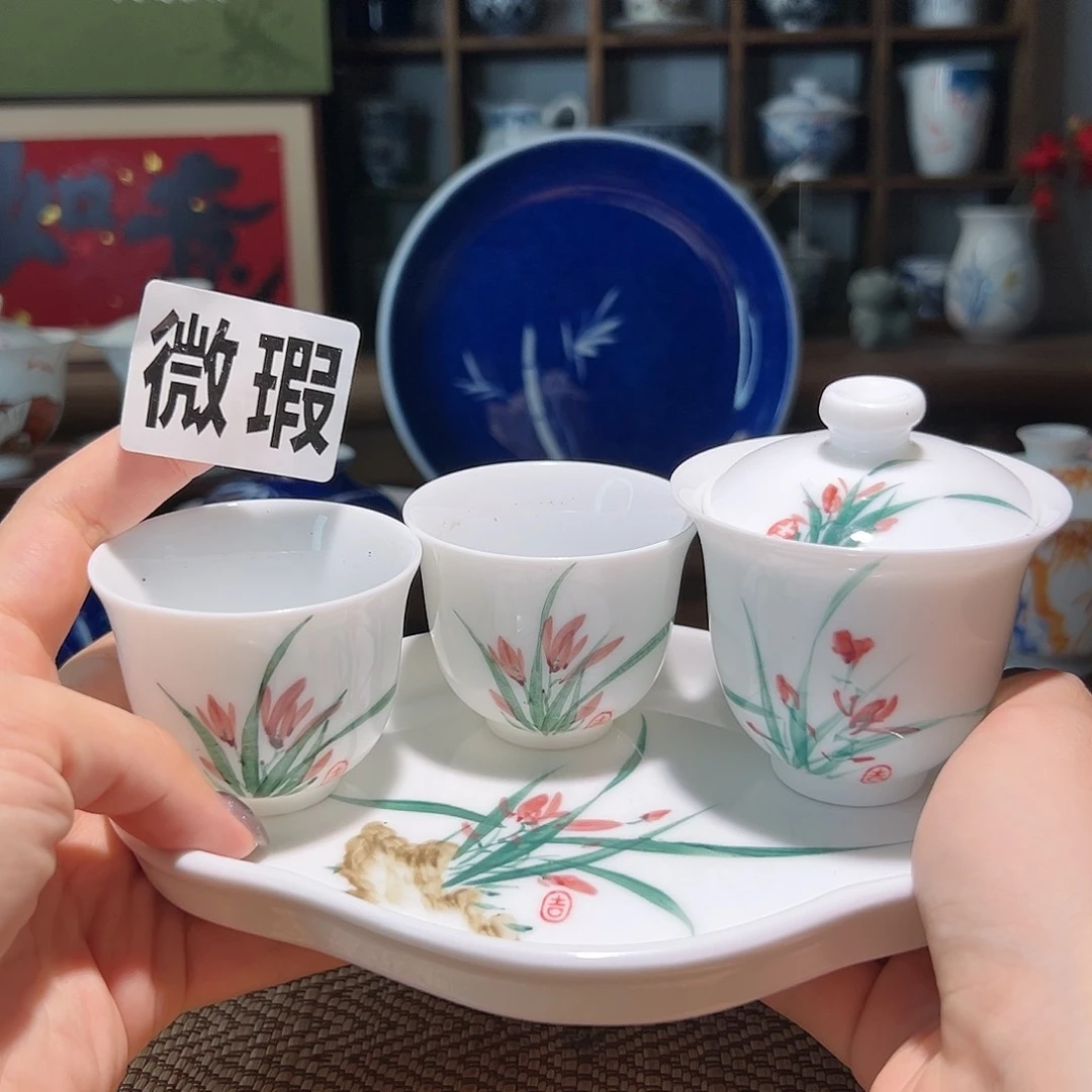 【闪购商品】微瑕 手绘 盖碗