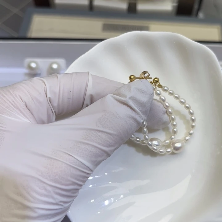 淡水珍珠颈饰银S925镶嵌