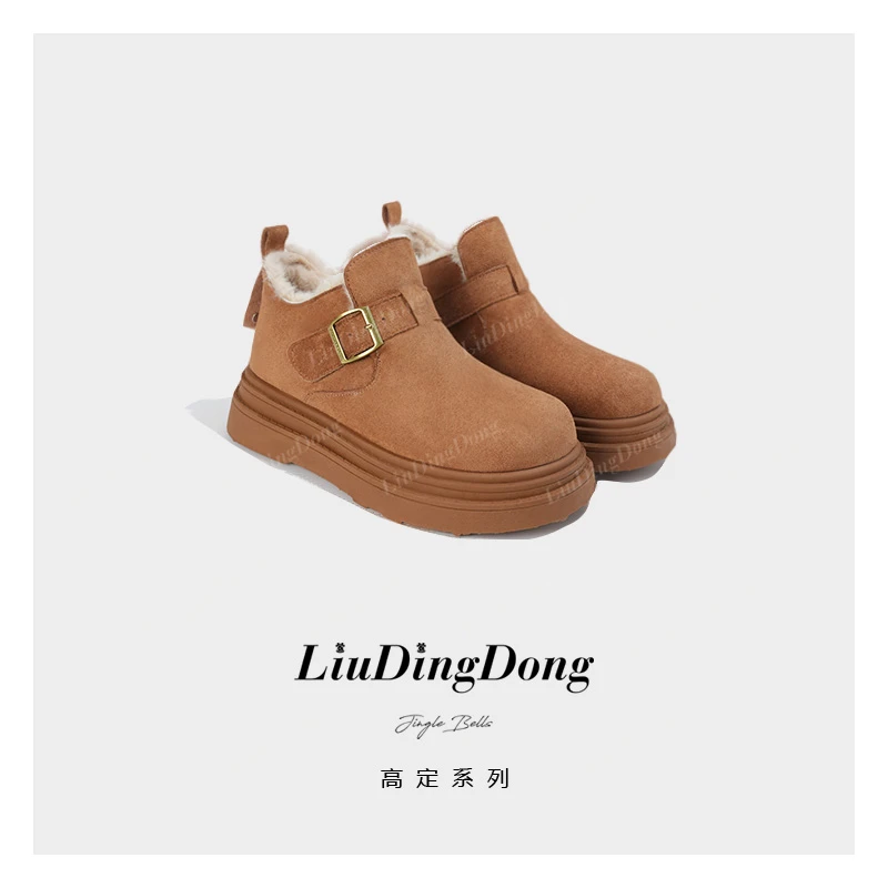 【刘叮咚女鞋】雪地靴棉鞋2025新款加绒东北防滑雪地女靴子短靴
