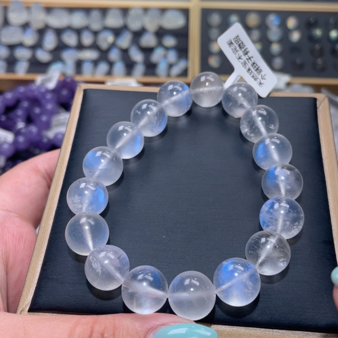 手链未镶嵌长石蓝月光手链12.5mm