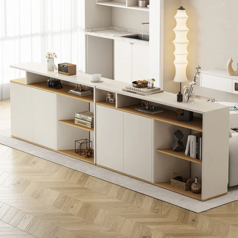 奶油风沙发靠背柜入户玄关柜鞋柜一体现代简约餐边柜餐厅储物柜子