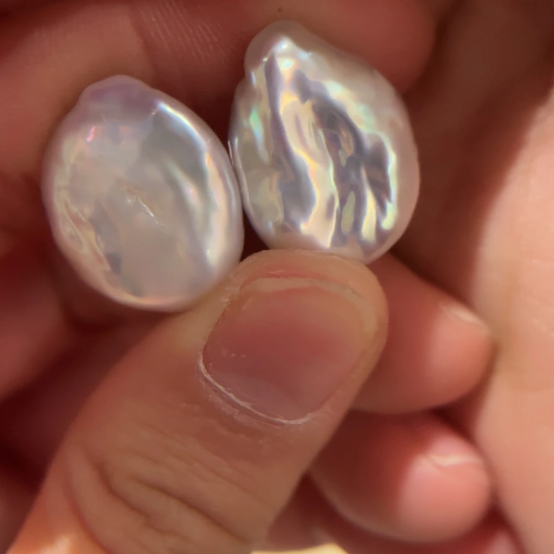 淡水珍珠耳饰银S925镶嵌