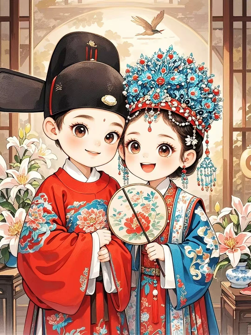 金玉良缘DIY钻石画尺寸75*110