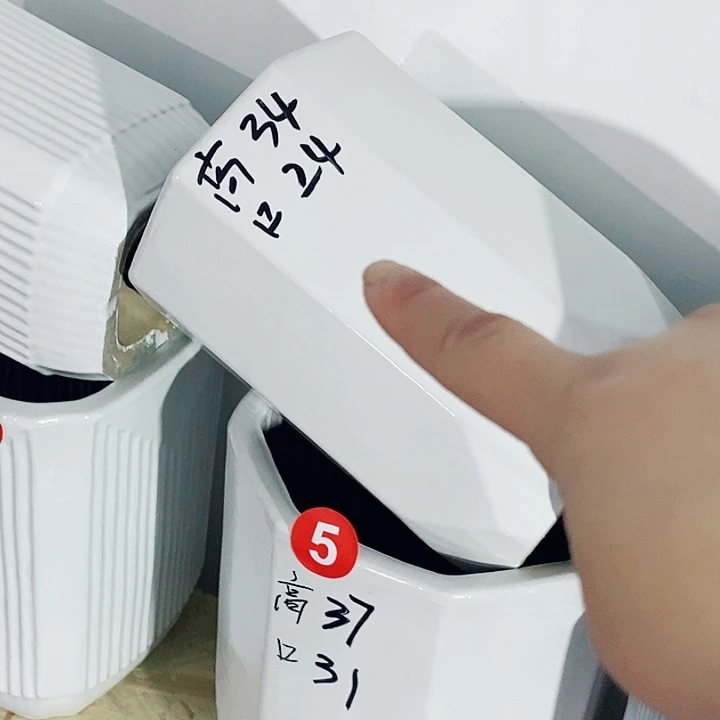 陶瓷陶瓷大花盆钻石白中号