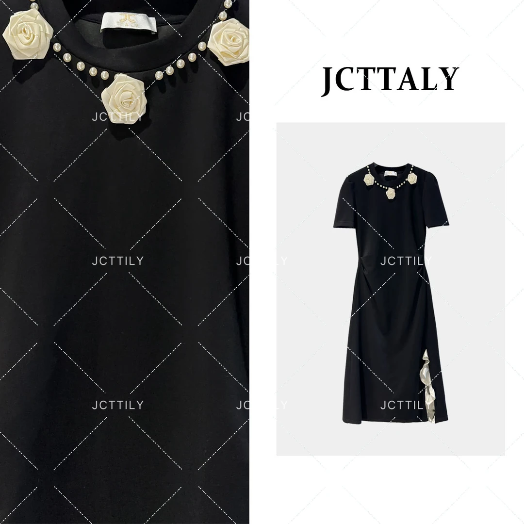 【linda】【14】气质圆领花朵复古设计款休闲小众显瘦连衣裙JC-A2897