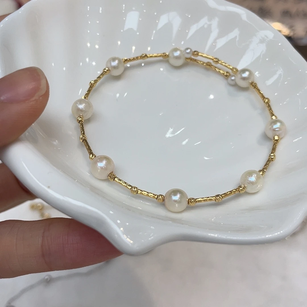 银S925镶嵌手绳海水珍珠