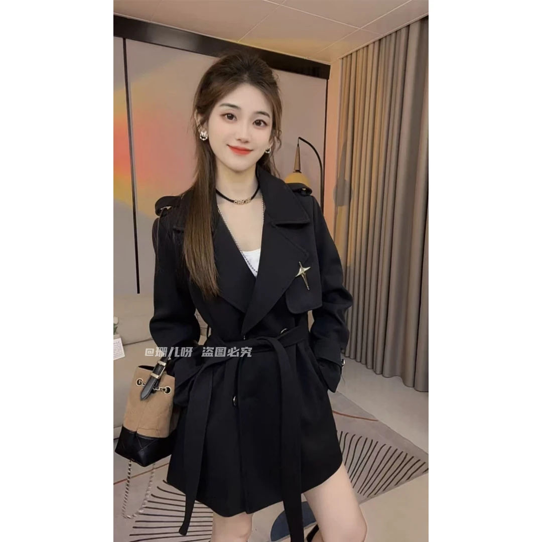 中长款毛呢外套2025秋冬新款韩版修身显瘦通勤时尚小个子呢子大衣