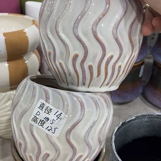 多肉绿植陶瓷花盆9.9包邮，有孔