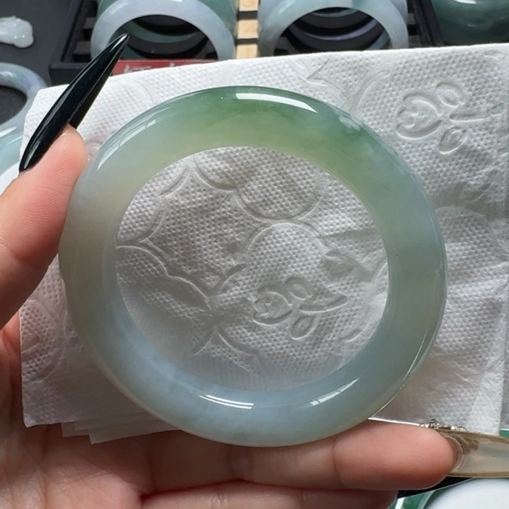 翡翠手镯未镶嵌5号53.6圆条棉线