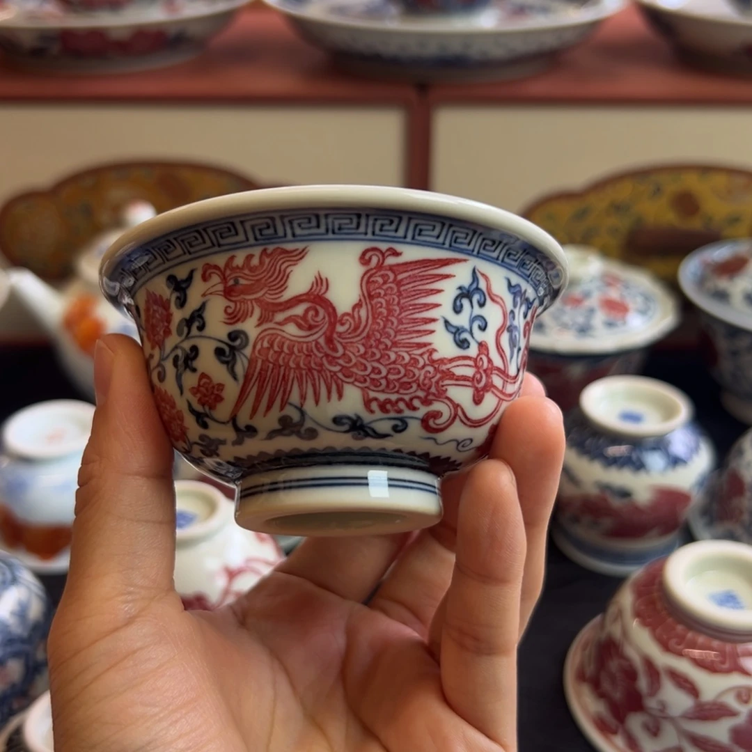 正绎堂釉里红双凤中号