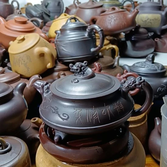 茶壶紫砂宜兴原矿古乌泥柴烧手工350cc紫砂壶