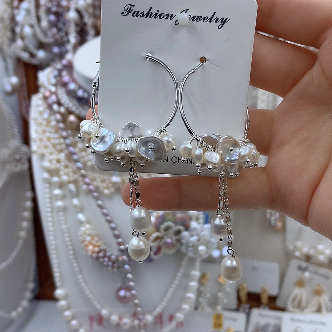 项链耳饰淡水珍珠银S925镶嵌